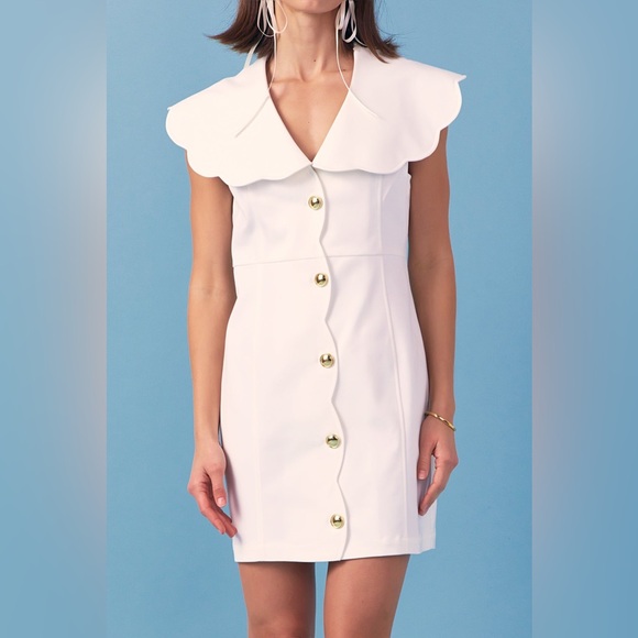 English Factory ~ SCALLOPED STRUCTURED DRESS - Picture 14 of 16